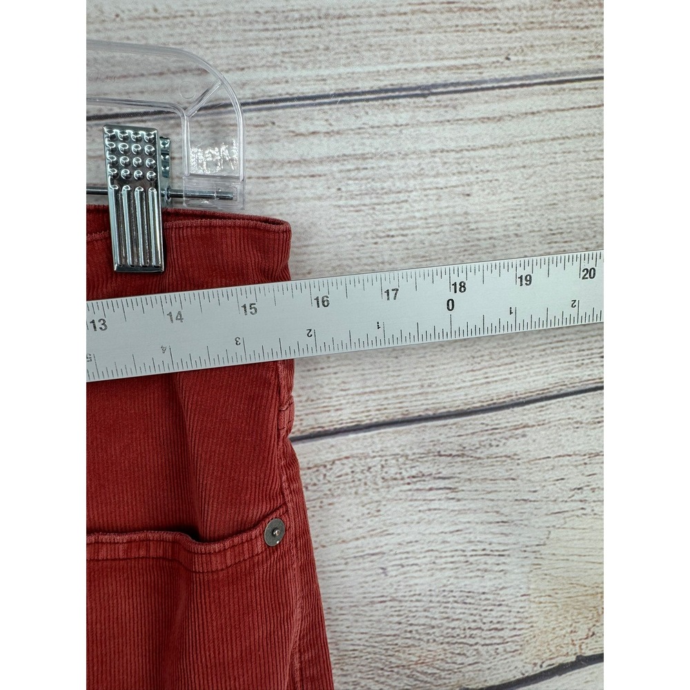 Madewell Cali Demi-Boot Pants Women 30 Red Corduroy High Rise Button Fly M0602 - Picture 7 of 10